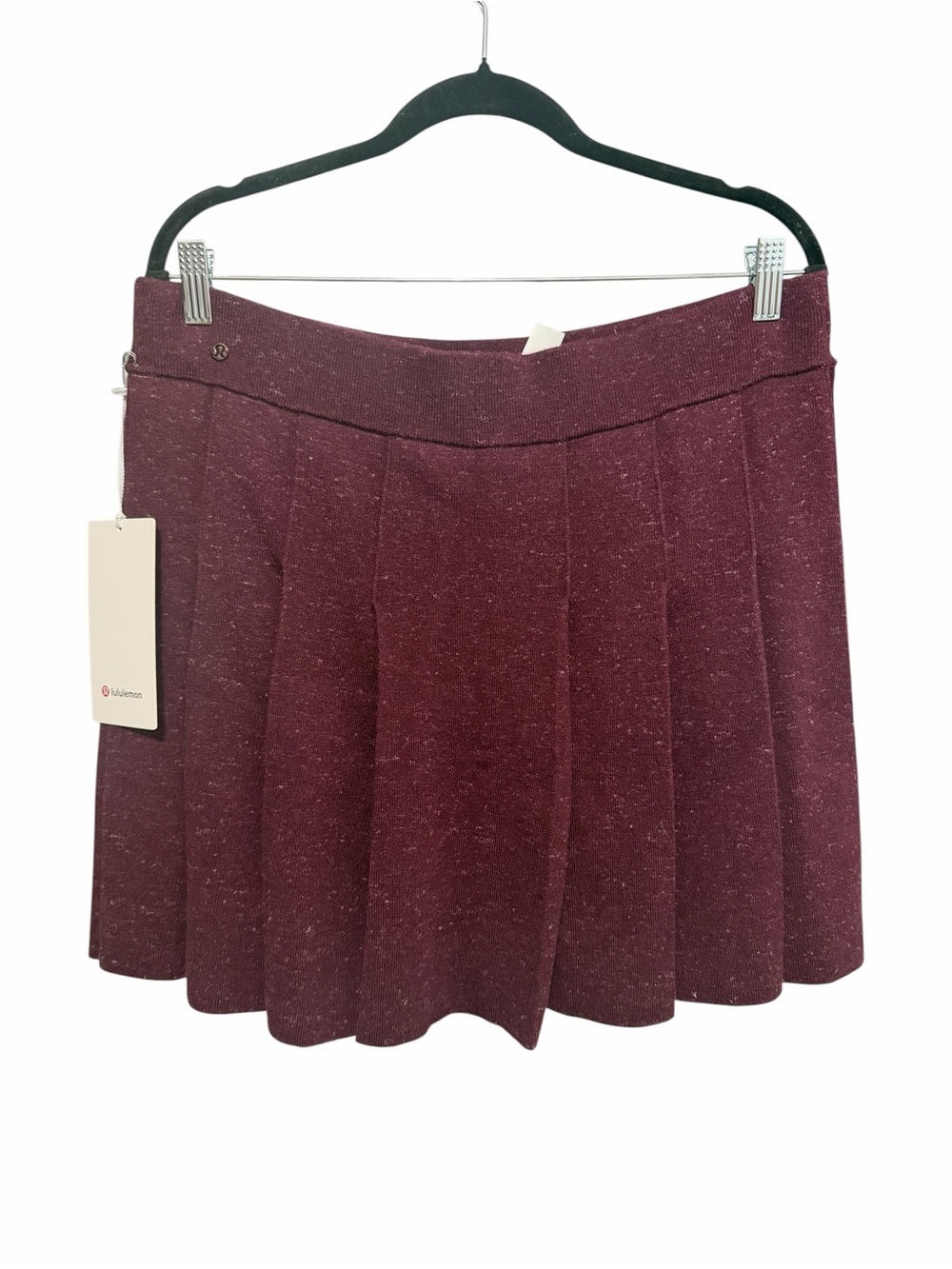 Lululemon Ribbed Merino Wool Pleated Skirt Burgundy - Picture 3 of 9